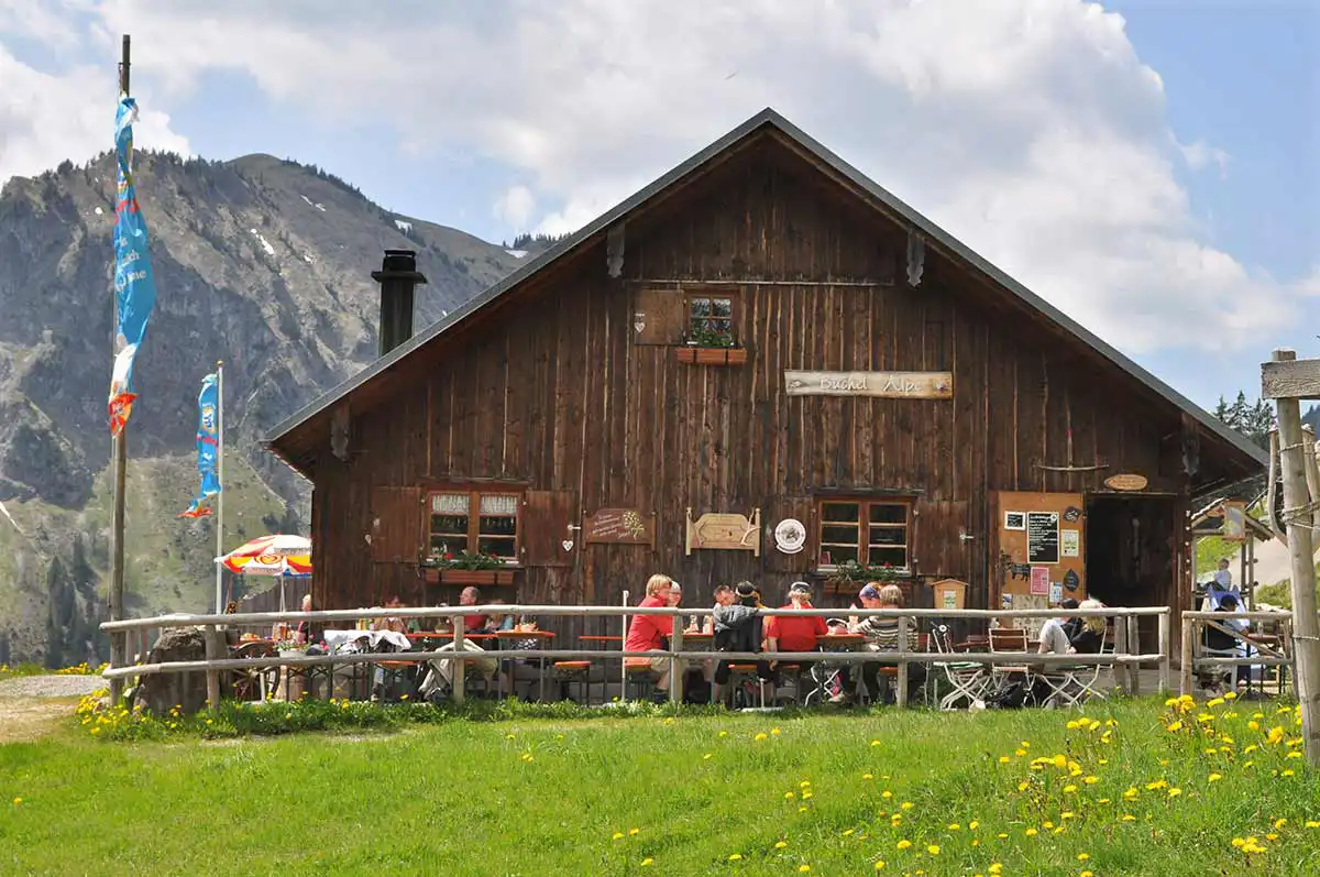 Typical Bavarian hut serving coffee and refreshments